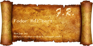 Fodor Róbert névjegykártya