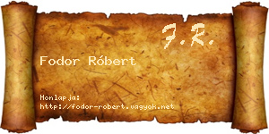 Fodor Róbert névjegykártya